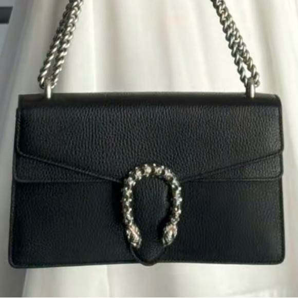 Gucci Black Crystal Embellished Leather Shoulder Bag - Picture 1 of 3